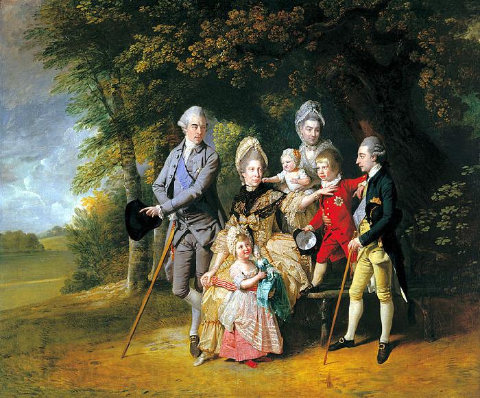 Johann Zoffany Queen Charlotte with her Children and Brothers Spain oil painting art